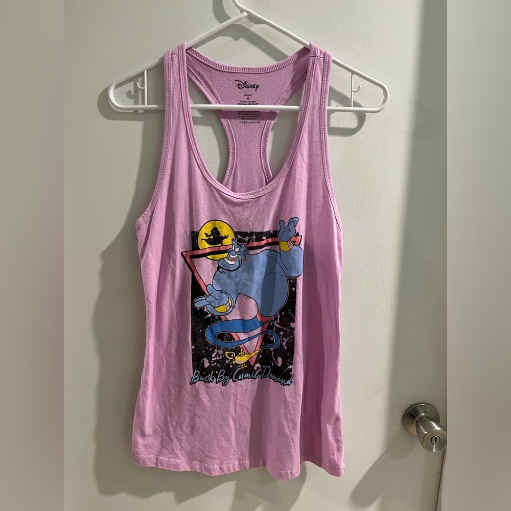Disney Genie Graphic Pink Tank Top, size medium